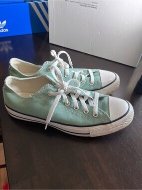 Converse Mint Green and White Low-Top Sneakers